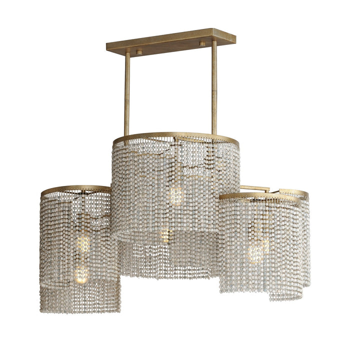 Maxim 22466WWDGS Six Light Linear Pendant, Golden Silver