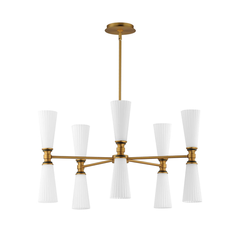 Maxim 24825SWBKNAB Ten Light Chandelier, Black / Natural Aged Brass