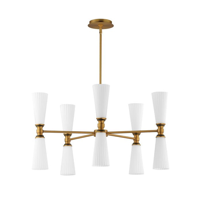 Maxim 24825SWBKNAB Ten Light Chandelier, Black / Natural Aged Brass