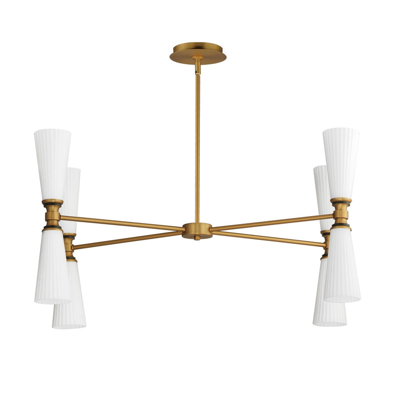 Maxim 24828SWBKNAB Eight Light Chandelier, Black / Natural Aged Brass