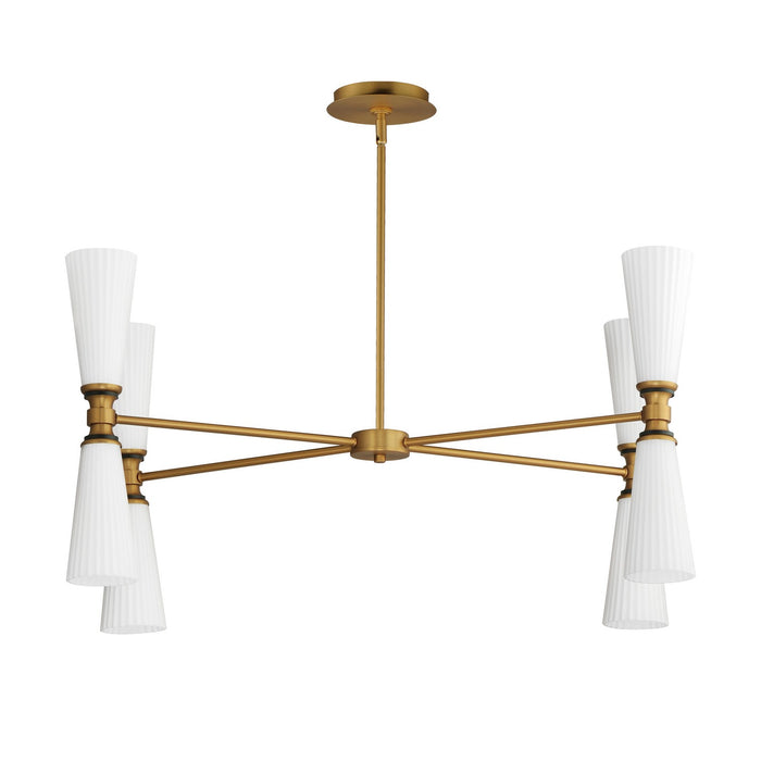 Maxim 24828SWBKNAB Eight Light Chandelier, Black / Natural Aged Brass