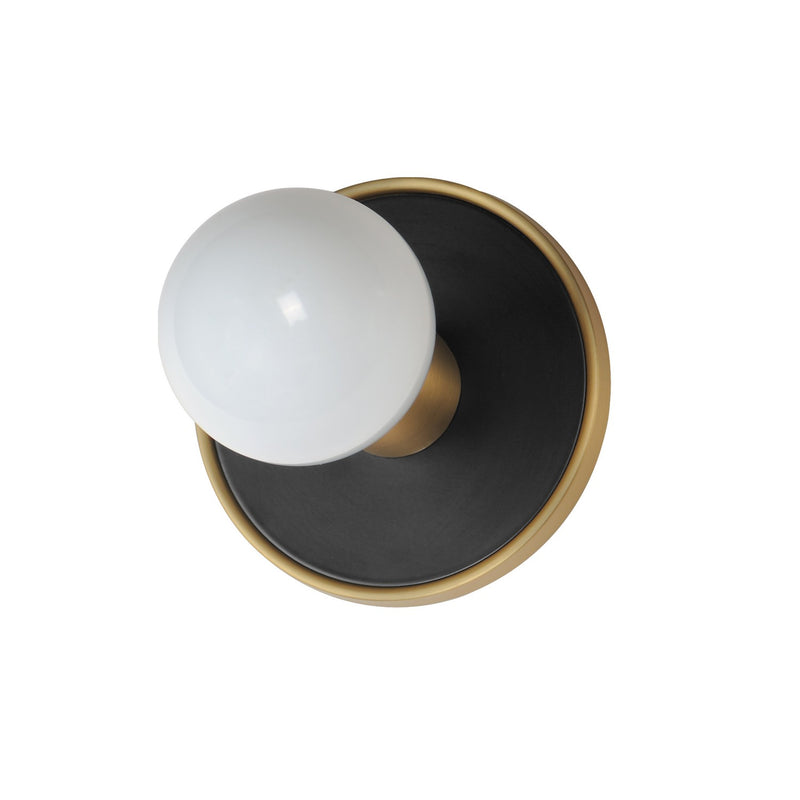 Maxim 26091BKNAB One Light Wall Sconce, Black / Natural Aged Brass