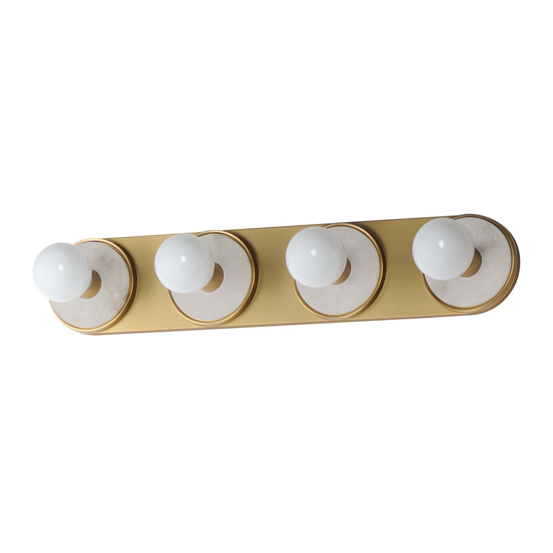 Maxim 26094WANAB Four Light Wall Sconce, Whit Alabaster / Natural Aged Brass