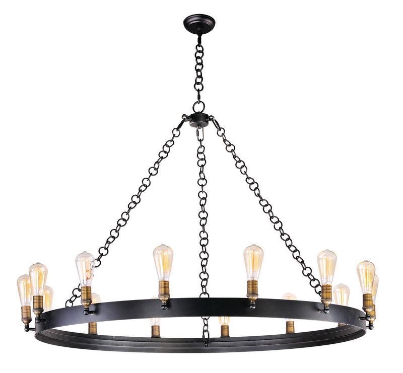 Maxim 26276BKNAB/BUL LED Chandelier, Black / Natural Aged Brass