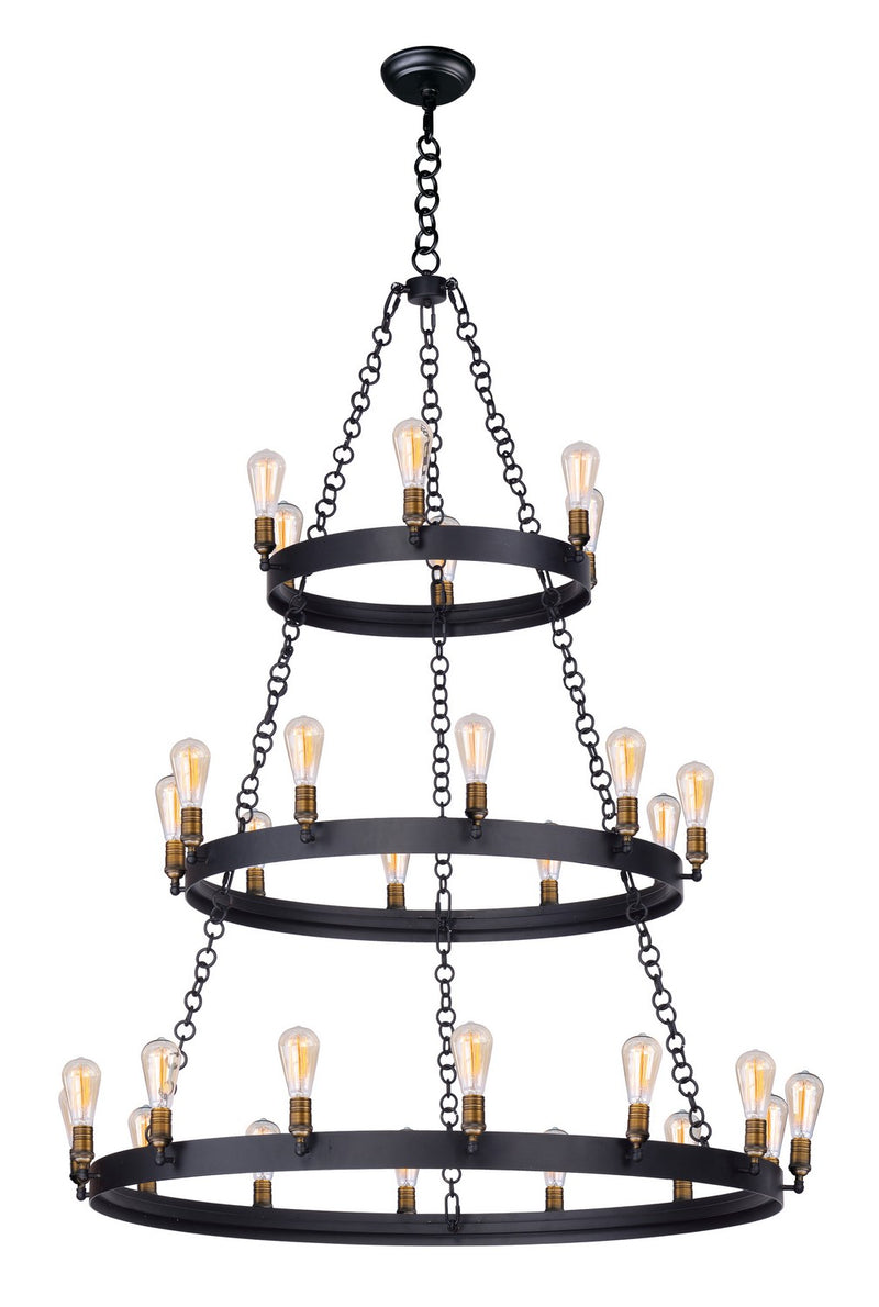 Maxim 26278BKNAB/BUL LED Chandelier, Black / Natural Aged Brass