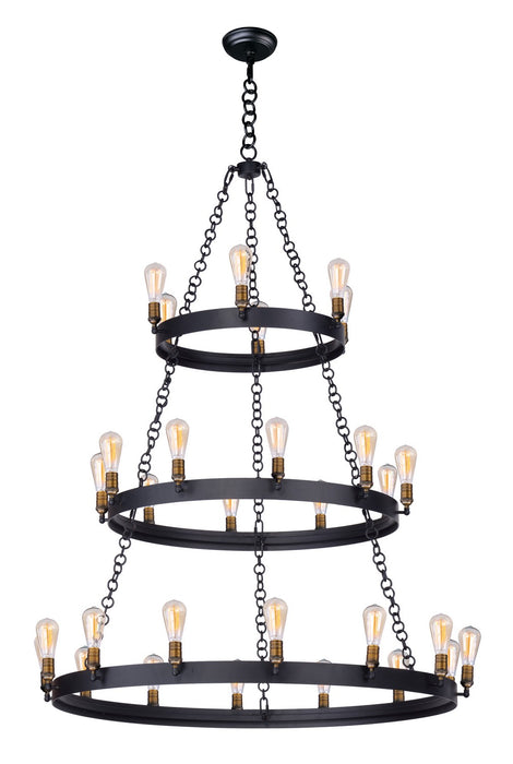 Maxim 26278BKNAB/BUL LED Chandelier, Black / Natural Aged Brass