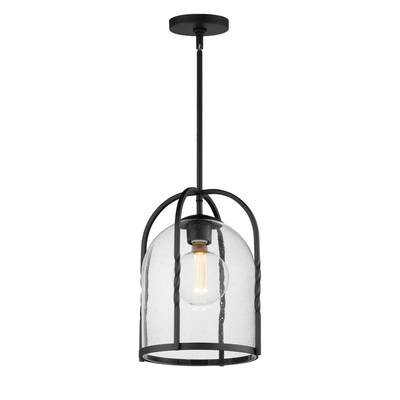Maxim 30194CDBK One Light Outdoor Pendant, Black