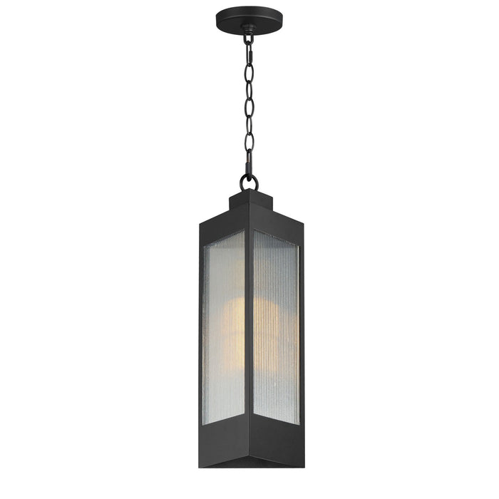 Maxim 30764CRBKAB One Light Outdoor Pendant, Black / Antique Brass