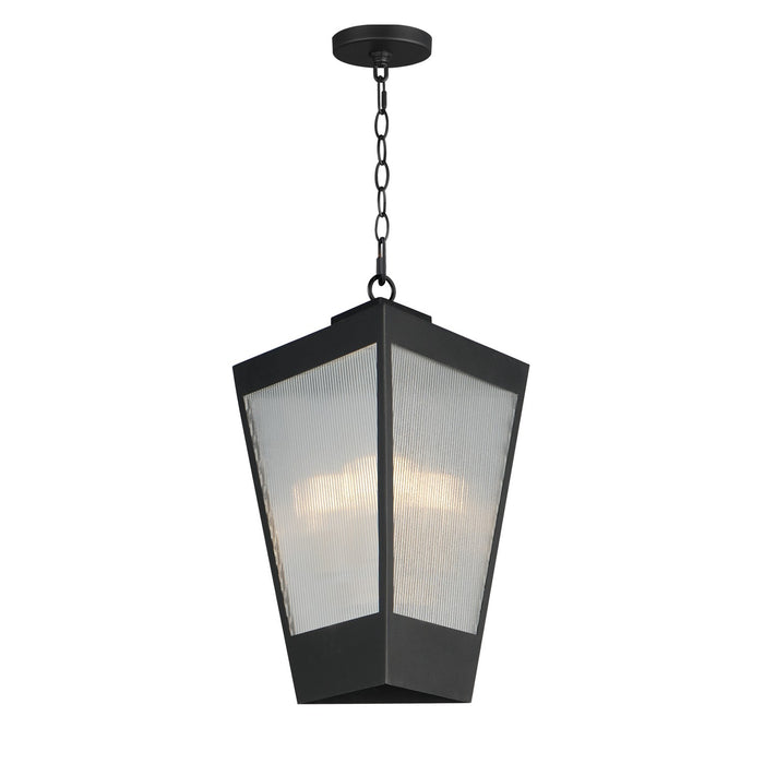 Maxim 30766CRBKAB Three Light Outdoor Pendant, Black / Antique Brass