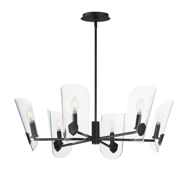 Maxim 32356CLBK Six Light Chandelier, Black