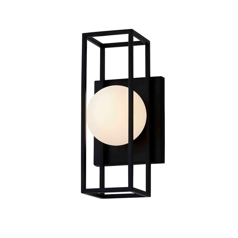 Justice Designs FSN-7182W-OPAL-MBLK LED Outdoor Wall Sconce, Matte Black