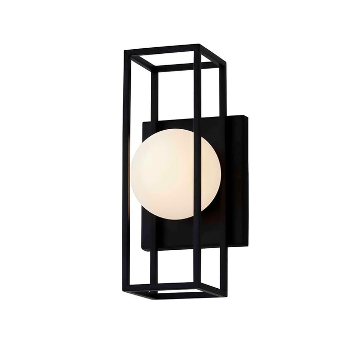 Justice Designs FSN-7182W-OPAL-MBLK LED Outdoor Wall Sconce, Matte Black