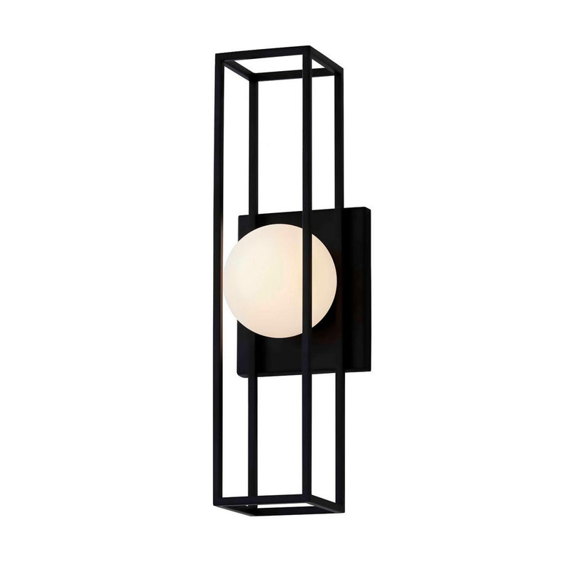 Justice Designs FSN-7184W-OPAL-MBLK LED Outdoor Wall Sconce, Matte Black