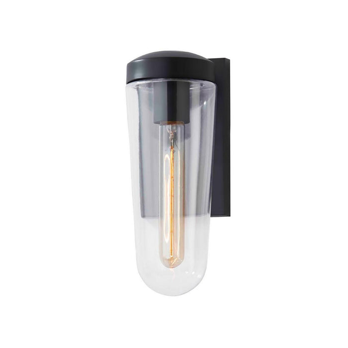 Justice Designs FSN-7192W-CLER-MBLK One Light Outdoor Wall Sconce, Matte Black