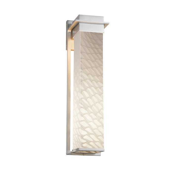 Justice Designs FSN-7545W-WEVE-NCKL LED Outdoor Wall Sconce, Brushed Nickel