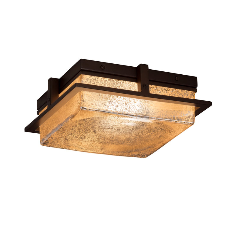 Justice Designs FSN-7560W-MROR-DBRZ LED Outdoor Flush Mount, Dark Bronze