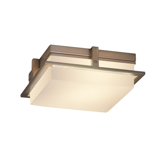 Justice Designs FSN-7560W-OPAL-NCKL LED Outdoor Flush Mount, Brushed Nickel