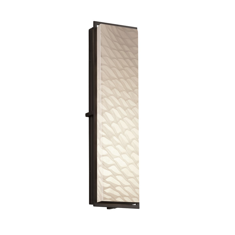 Justice Designs FSN-7565W-WEVE-MBLK LED Outdoor Wall Sconce, Matte Black
