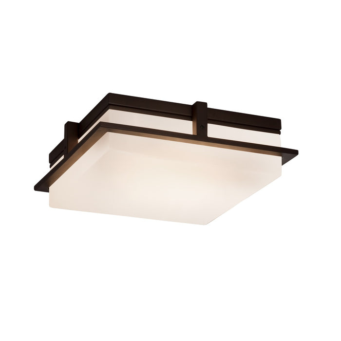 Justice Designs FSN-7569W-OPAL-DBRZ LED Outdoor Flush Mount, Dark Bronze