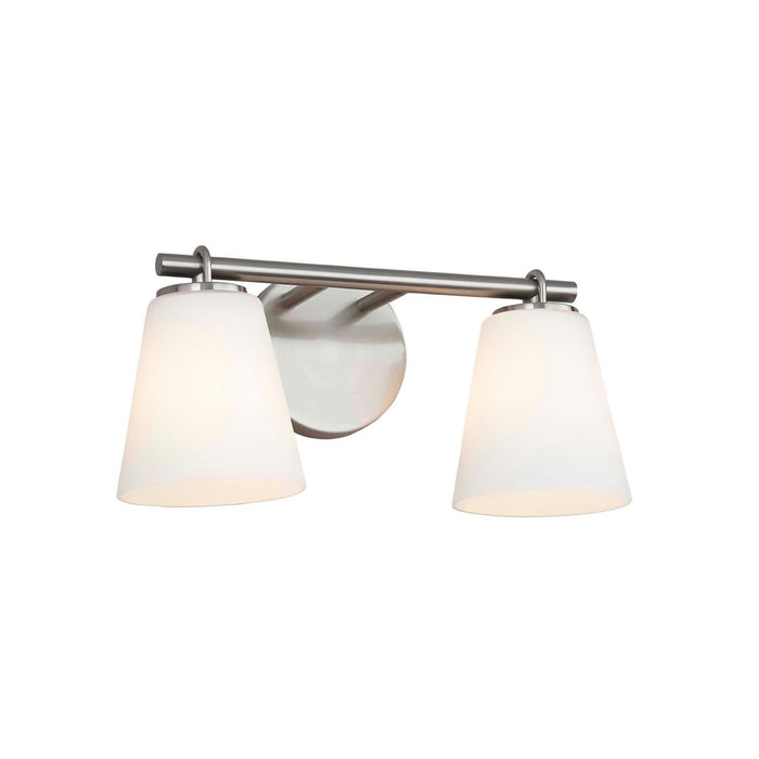 Justice Designs FSN-8032-OPAL-NCKL Two Light Bath Bar, Brushed Nickel