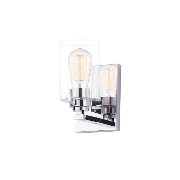 Justice Designs FSN-8091-CLER-CROM One Light Wall Sconce, Polished Chrome