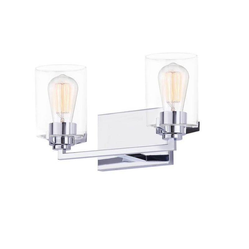 Justice Designs FSN-8092-CLER-CROM Two Light Bath Bar, Polished Chrome