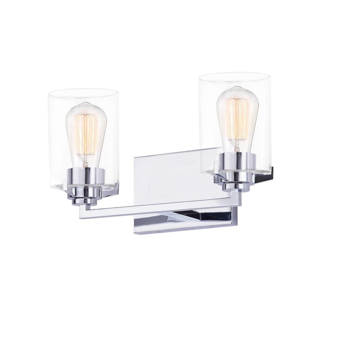 Justice Designs FSN-8092-CLER-CROM Two Light Bath Bar, Polished Chrome