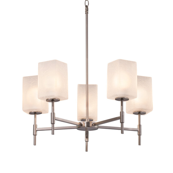 Justice Designs FSN-8410-15-FRCR-NCKL-LED5-3500 LED Chandelier, Brushed Nickel