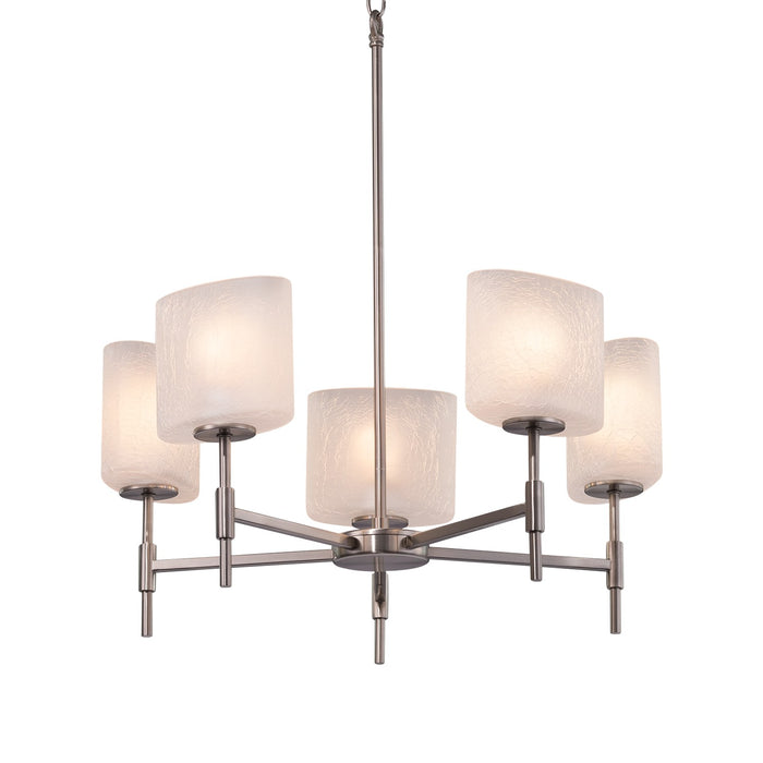 Justice Designs FSN-8410-30-FRCR-NCKL-LED5-3500 LED Chandelier, Brushed Nickel