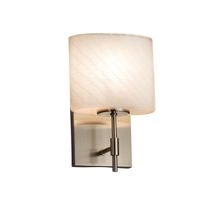Justice Designs FSN-8411-30-WEVE-NCKL One Light Wall Sconce, Brushed Nickel
