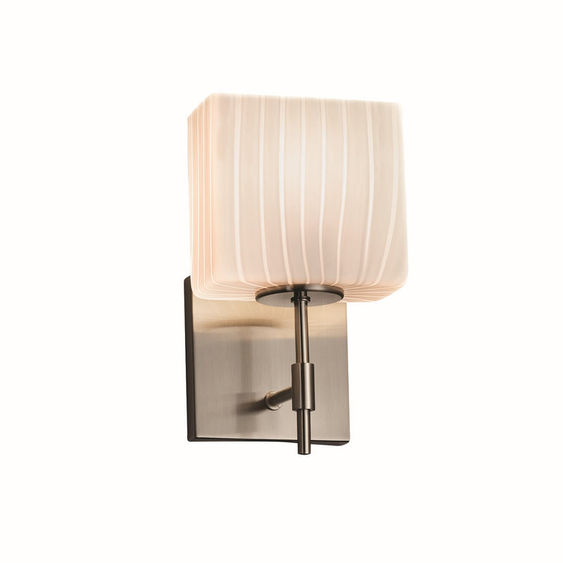 Justice Designs FSN-8411-55-RBON-NCKL One Light Wall Sconce, Brushed Nickel