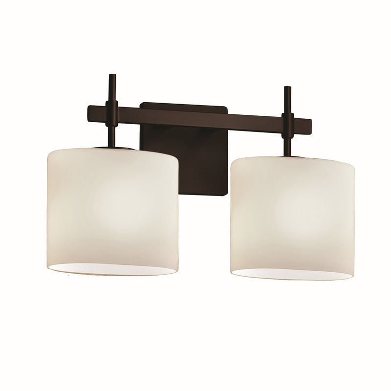Justice Designs FSN-8412-30-OPAL-DBRZ Two Light Bath Bar, Dark Bronze