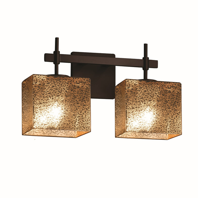 Justice Designs FSN-8412-55-MROR-DBRZ Two Light Bath Bar, Dark Bronze