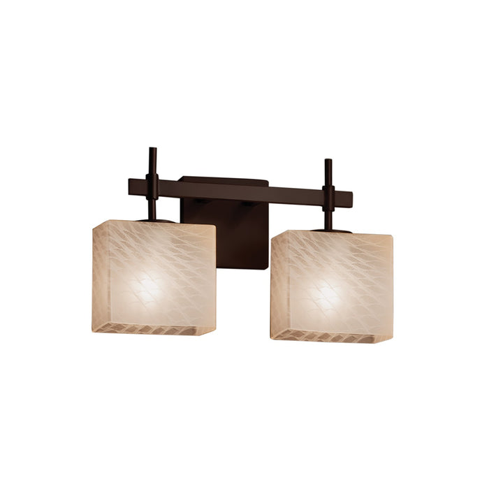 Justice Designs FSN-8412-55-WEVE-DBRZ Two Light Bath Bar, Dark Bronze