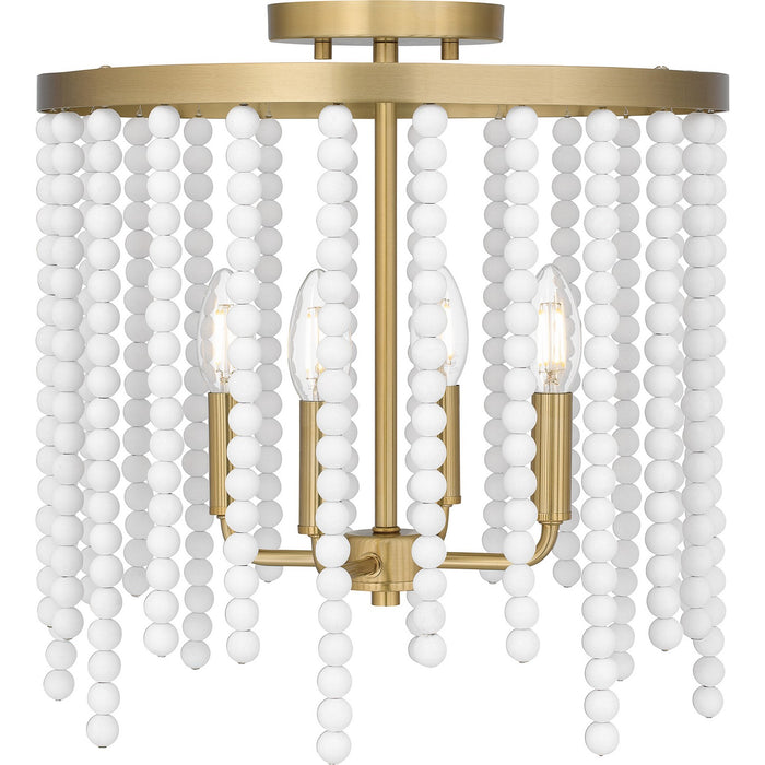 Quoizel APE1716AB Four Light Semi Flush Mount, Aged Brass