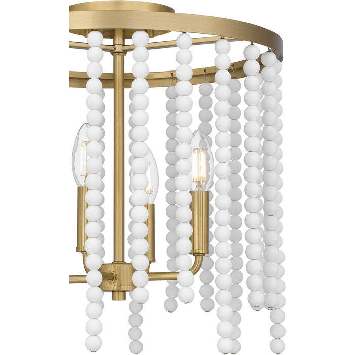 Quoizel APE1716AB Four Light Semi Flush Mount, Aged Brass