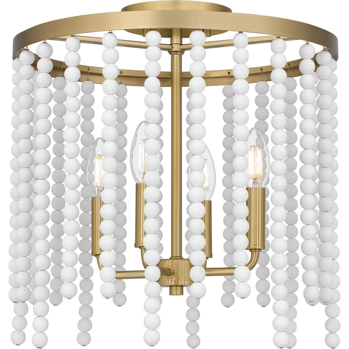 Quoizel APE1716AB Four Light Semi Flush Mount, Aged Brass