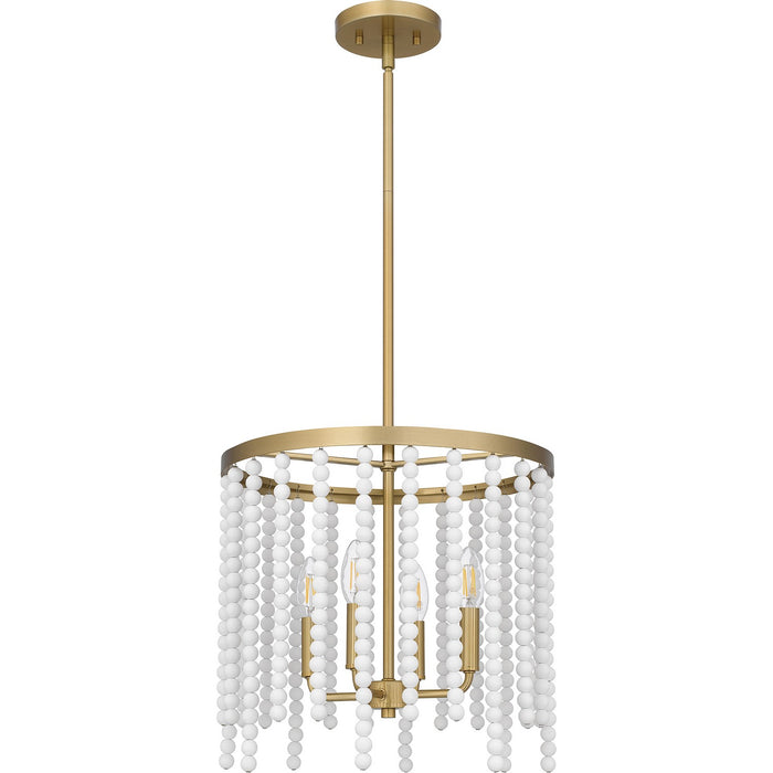 Quoizel APE2816AB Four Light Pendant, Aged Brass