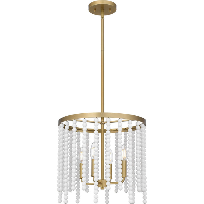 Quoizel APE2816AB Four Light Pendant, Aged Brass