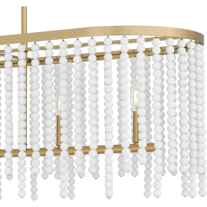 Quoizel APE542AB Five Light Linear Chandelier, Aged Brass