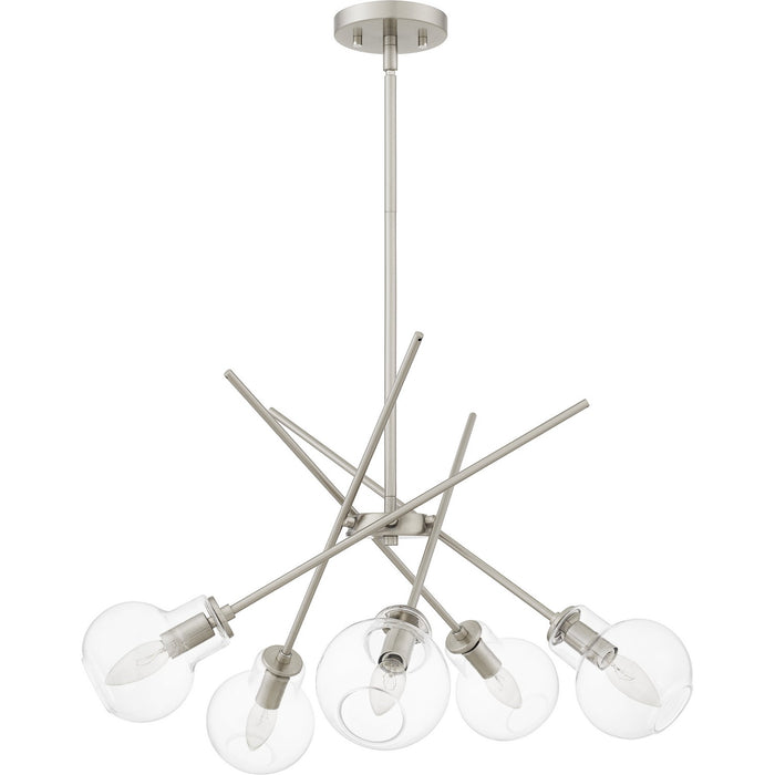 Quoizel ASA5026BN Five Light Chandelier, Brushed Nickel