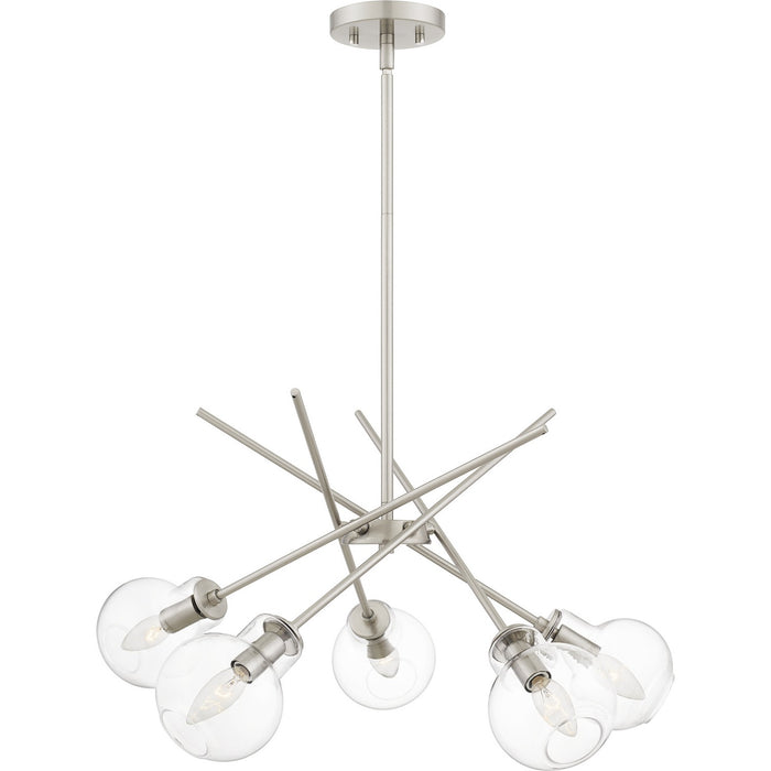 Quoizel ASA5026BN Five Light Chandelier, Brushed Nickel
