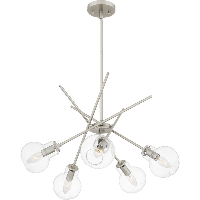 Quoizel ASA5026BN Five Light Chandelier, Brushed Nickel
