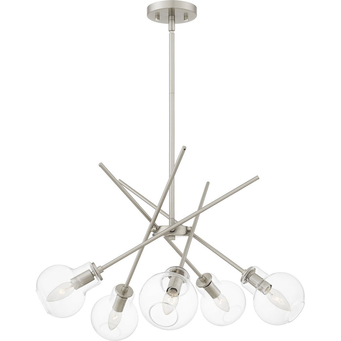 Quoizel ASA5026BN Five Light Chandelier, Brushed Nickel
