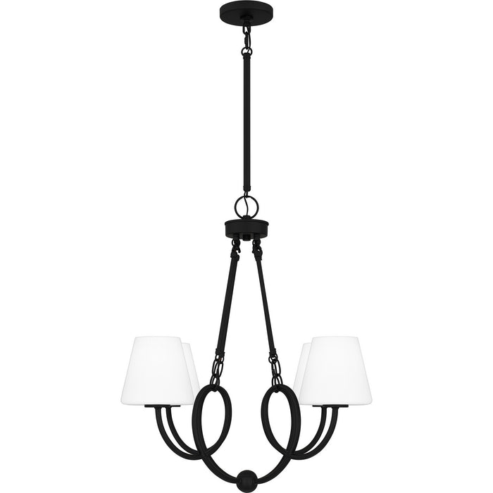 Quoizel ATK5027MBK Four Light Chandelier, Matte Black