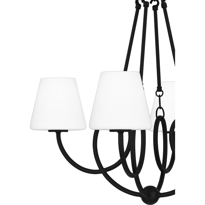 Quoizel ATK5027MBK Four Light Chandelier, Matte Black