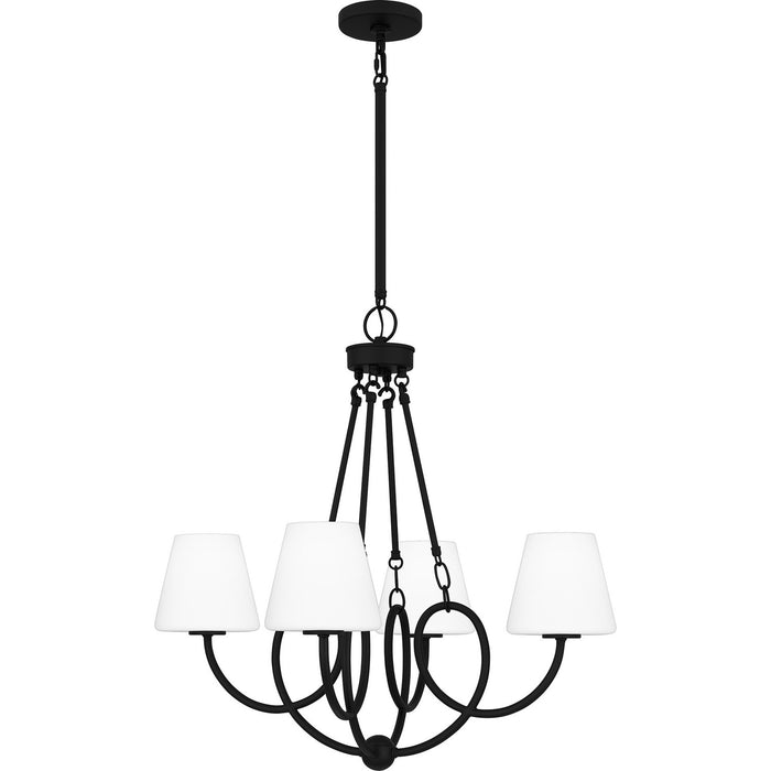 Quoizel ATK5027MBK Four Light Chandelier, Matte Black