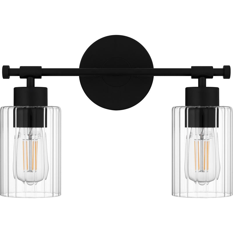 Quoizel CAP8615MBK Two Light Bath, Matte Black