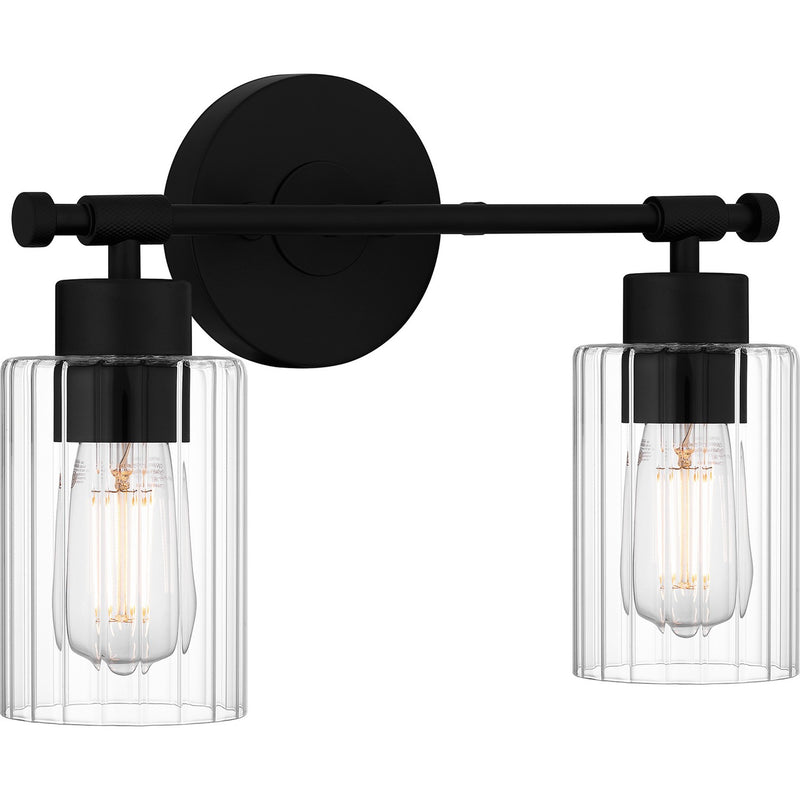 Quoizel CAP8615MBK Two Light Bath, Matte Black