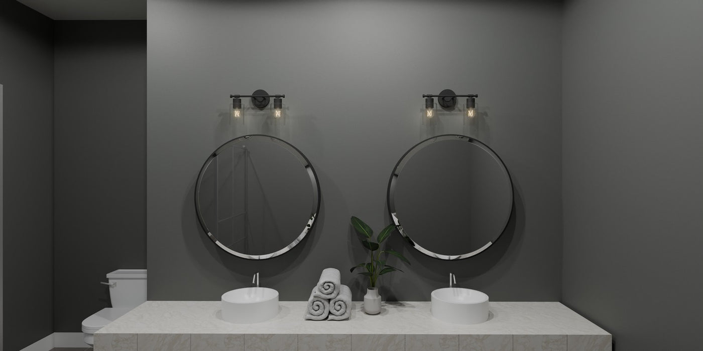 Quoizel CAP8615MBK Two Light Bath, Matte Black